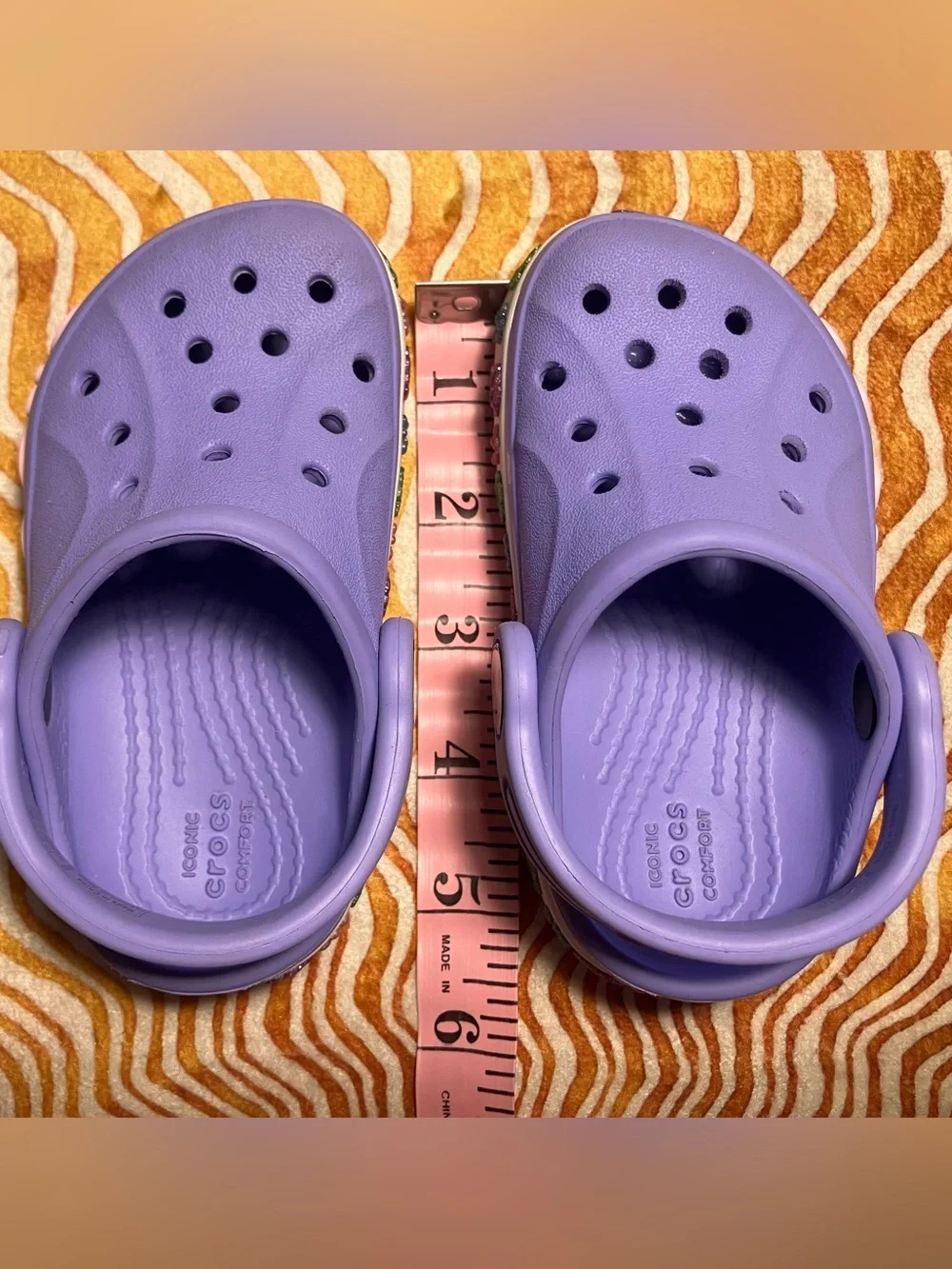Toddler CROCS in Lavender with Floral Band